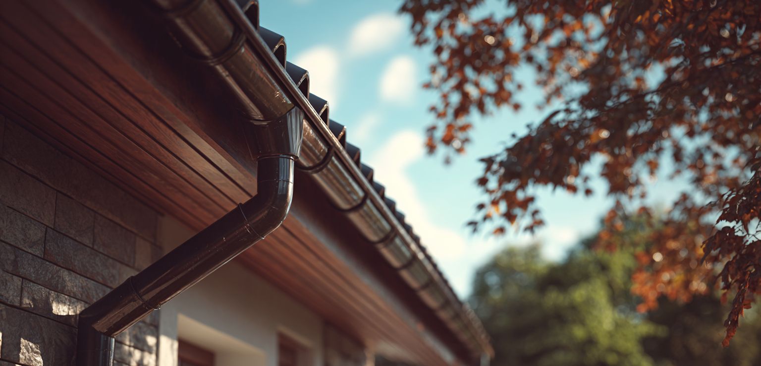 Tampa Bay gutter services maintenance on large residential home with roof inspection and gutter system