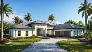 Florida gutter drainage system protecting a home’s foundation from water damage in a tropical climate