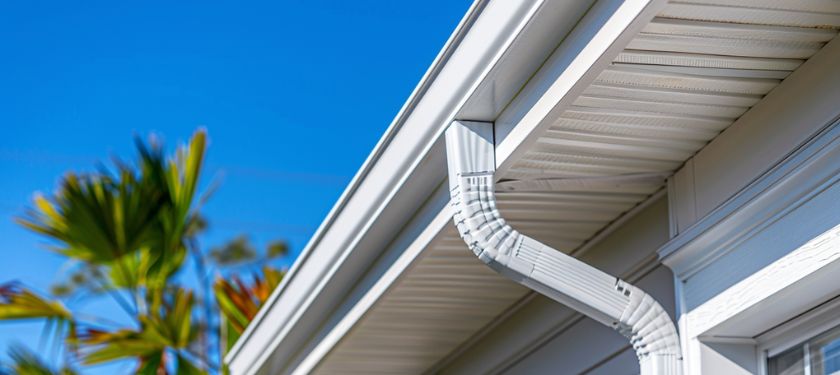 Gutter Repair in Riverview, FL seamless gutter and downspout system installed along residential roofline