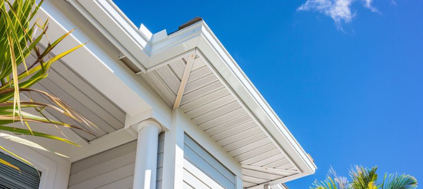 Gutter Installation in Riverview, FL seamless gutter system installed on modern Florida home roofline